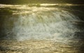 Forceful Flow of Water with Bright Sunlight - Flood - Natural Aqua Background Royalty Free Stock Photo