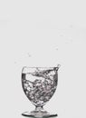 A photograph of a glass of water with a white background Royalty Free Stock Photo