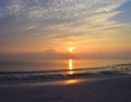 Golden Yellow Sun Rising at Horizon with Colorful Sky with Reflection in Sea Water - Kalapathar Beach, Havelock Island, Andaman Royalty Free Stock Photo