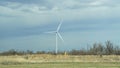 A huge wind turban in the great plains