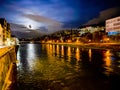 Full moon night in Zurich Royalty Free Stock Photo