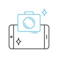 photograph line icon, outline symbol, vector illustration, concept sign