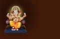 Photograph of Lord ganapati Idol, Hindu God Ganesha background.