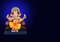 Photograph of Lord ganapati Idol, Hindu God Ganesha background.