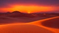 A Photograph of a mesmerizing desert tableau envisions a vast expanse of sand dunes,