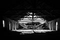 Photograph of old and abandoned building in black and white Royalty Free Stock Photo