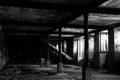 Photograph of old and abandoned building in black and white Royalty Free Stock Photo