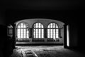 Photograph of old and abandoned building in black and white Royalty Free Stock Photo