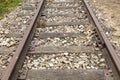 Photograph of old and rusty railway tracks