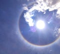 Perfect phenomenon known as solar halo or solar arc, which is a ring of light that configures a celestial body.