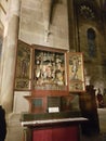 Photograph of a religious decoration in Strasbourg Cathedral for the Christmas holidays