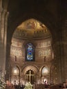 Photograph of religious decorations and ornaments in Strasbourg Cathedral for the Christmas holidays