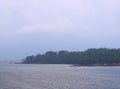 Island with Forest, Cloudy Sky, Sea, and Stormy Climate - Ross Netaji Subhash Chandra Bose Island, Andaman Nicobar, India Royalty Free Stock Photo