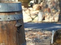 Photograph of Rustic Wine Barrel with Bottle Opener