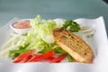 Salad bread on the plate ready to serve