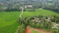 The Serene Beauty of Green Fields, Fruitful Orchards, and Traditional Village Life Royalty Free Stock Photo