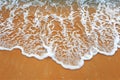 Photograph showcasing photograph of sand texture background, top view of beach sand with small waves Royalty Free Stock Photo