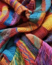 Vibrant Fringed Multicolored Blanket Royalty Free Stock Photo