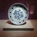 Ancient Chinese porcelain plate with flowers