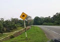 Traffic road sign alerting wild life, driving in Malaysia