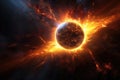 a photograph showing a solar flares impact on the earths magnetic field Royalty Free Stock Photo