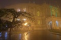 Odessa Opera and Ballet Theater on a foggy night Royalty Free Stock Photo