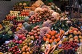 Fruit Stall Display at La Bouqueria Market, Spain