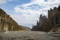 Rocky valley with strange formations