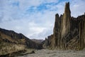 Rocky valley with strange formations