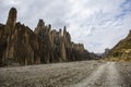 Rocky valley with strange formations