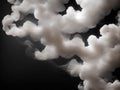 Photograph of a singular flowing white light gray smoke stream in black background Royalty Free Stock Photo