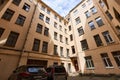 Photograph of sky inside courtyard of well