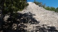 Staircase of the ancient mayan pyramid ruin of Nohoch Mul, an ancestral site of the mayan civilization located in the yucatan Royalty Free Stock Photo