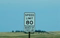 Wyoming Interstate speed limit sign