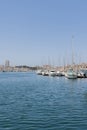 Photograph taken in the city of Marseille, France, at the harbor with numerous boats