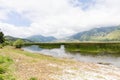 Photograph taken at Lake Matese, Campania, Italy, showcasing a view of the lake, mountains, and the surrounding natural landscape Royalty Free Stock Photo