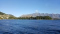 Peaceful blue lake in Queenstown of New Zealand Royalty Free Stock Photo