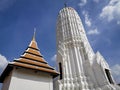 A photograph of Temple with White Pagoda in Thailand Royalty Free Stock Photo