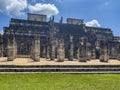 Photograph of the thousand columns and the temple of the warriors of Chichen Itza in honor of the God Kukulkan. Royalty Free Stock Photo