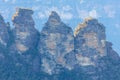 Photograph of the Three Sisters rock formation at Katoomba in the Blue Mountains in Australia Royalty Free Stock Photo