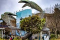 Photograph of the Topiary Crab Sculpture at pier 39 of the Fisherman\'s Wharf in San Francisco Bay.