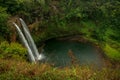 Tropical Wailua Falls Kauai Hawaii Royalty Free Stock Photo