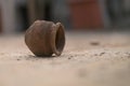 A photograph of a used Earthen pot lying around. Royalty Free Stock Photo