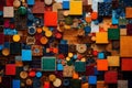 A Photograph of a vibrant mosaic collage Royalty Free Stock Photo