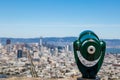 Viewing Binoculars on the top of Twin Peaks. Royalty Free Stock Photo