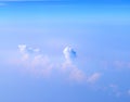 White Cumulonimbus Clouds in Infinite Blue Sky - Aerial View - Abstract Natural Background