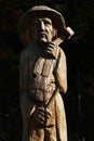 Wooden Statue, Sculpture, Mountain Violinist