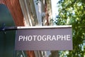 Photographe text sign french means photographer front of store camera france photo digital photography shop