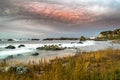 This photographe was taken at sunset on the beach near Ballintoy Harbor Royalty Free Stock Photo