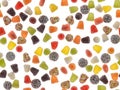 Photographed colorful jelly sugar candies close up on white background.